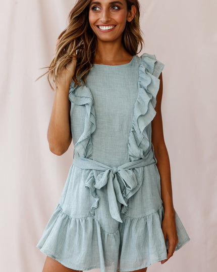 Sage Sleeveless Swing Dress