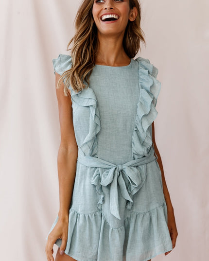 Sage Sleeveless Swing Dress