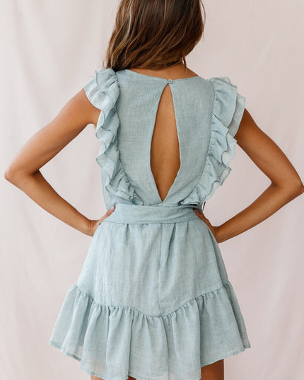 Sage Sleeveless Swing Dress