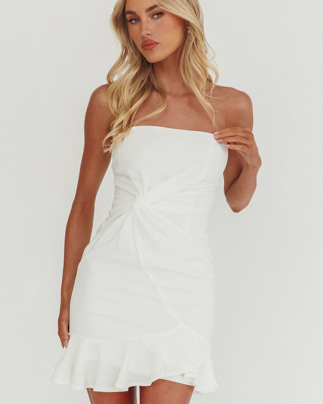 White Bandeau Mini Dress