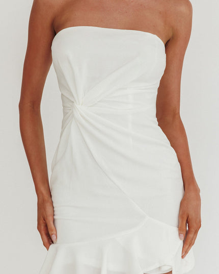 White Bandeau Mini Dress