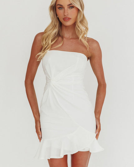 White Bandeau Mini Dress