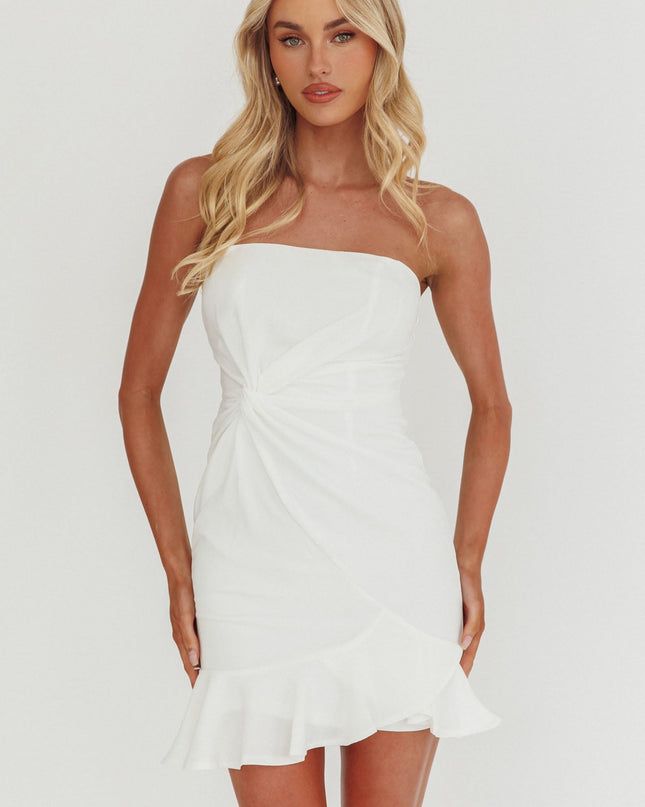 White Bandeau Mini Dress
