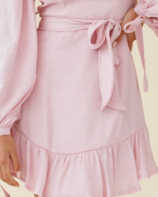 Blush Balloon Sleeve Molded Bust Dress