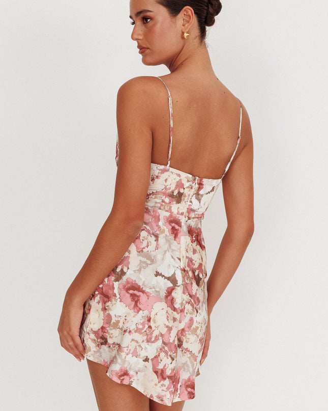 Rose Pleated Mini Dress