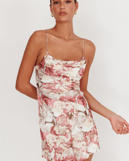 Rose Pleated Mini Dress