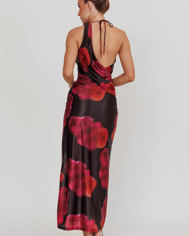 Pink Cowl Neck Maxi Dress