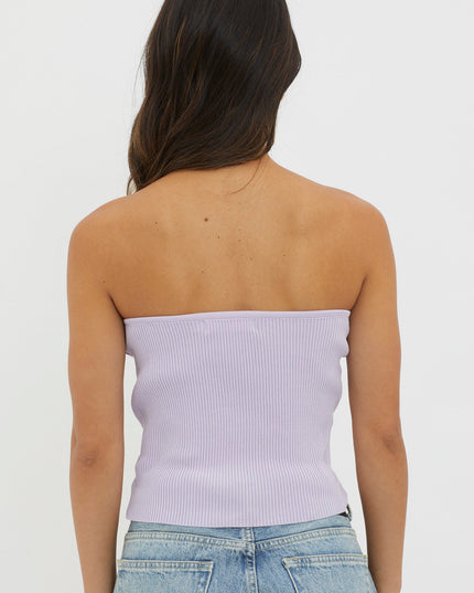 Lilac Strapless Knit Top