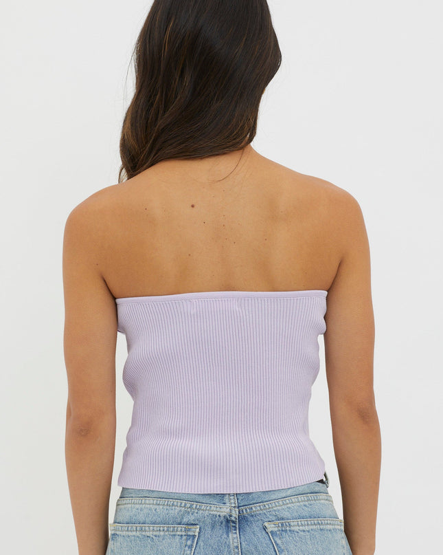 Lilac Strapless Knit Top