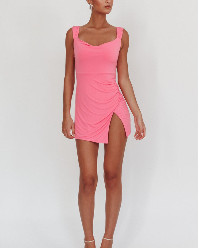 Pink Split Mini Dress