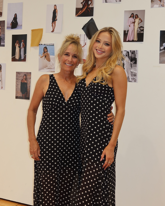 Black Rosewood V-Neckline Maxi Dress Polka Dot