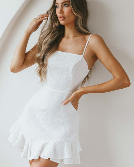 White Double Bow Party Dress