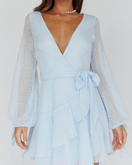 Blue Spot Chiffon Dress