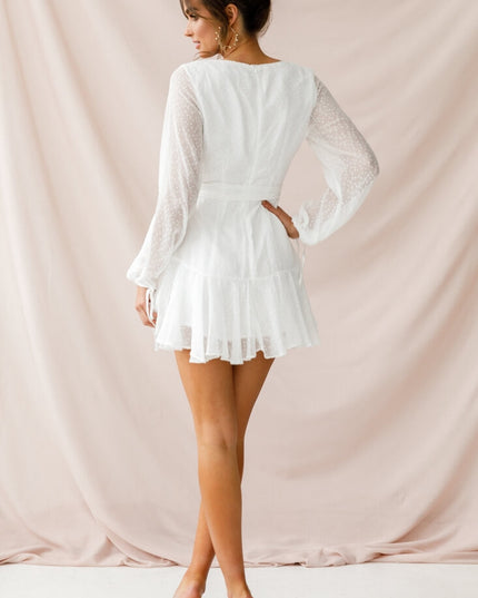 White Spot Chiffon Dress