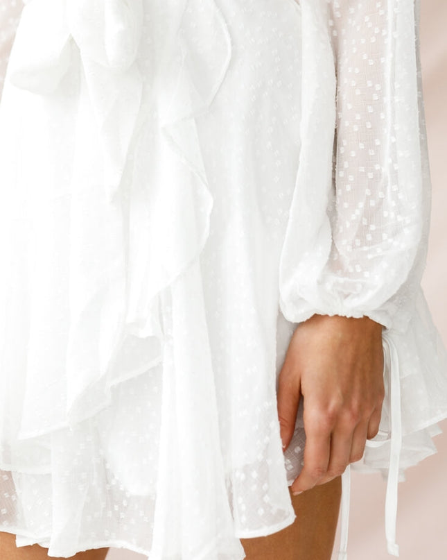 White Spot Chiffon Dress