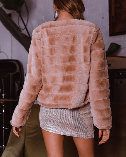 Camel Faux Fur Jacket