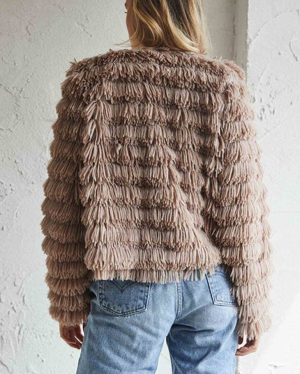 Camel Faux Fur Jacket