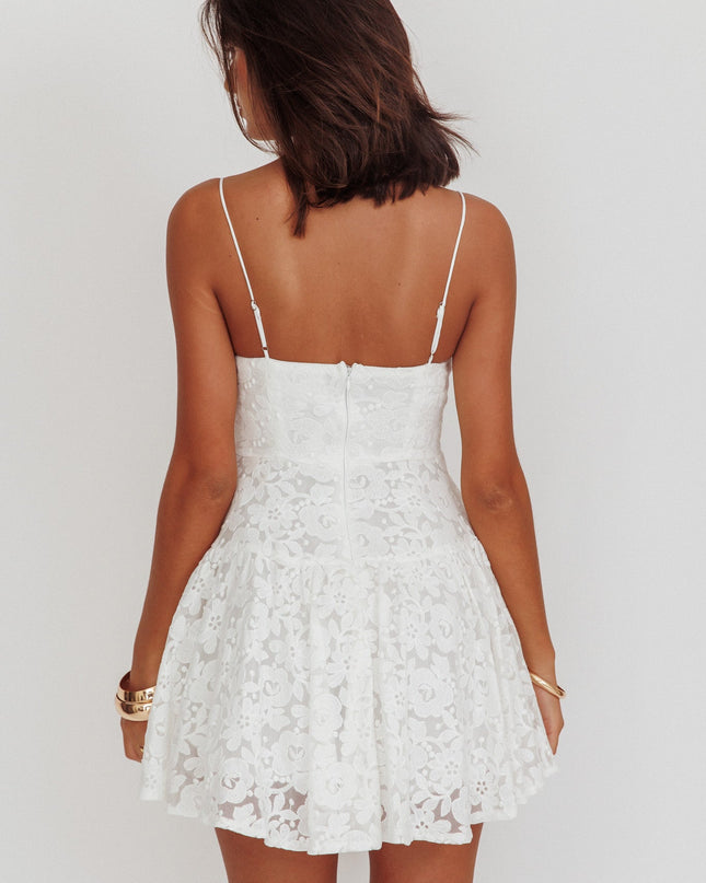 White Lace Mini Dress