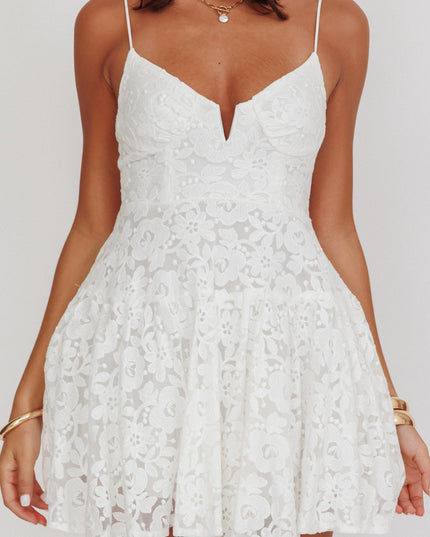 White Lace Mini Dress