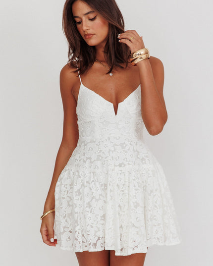 White Lace Mini Dress