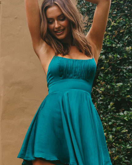Forest Green One Sweet Day Gathered Bust A-Line Dress