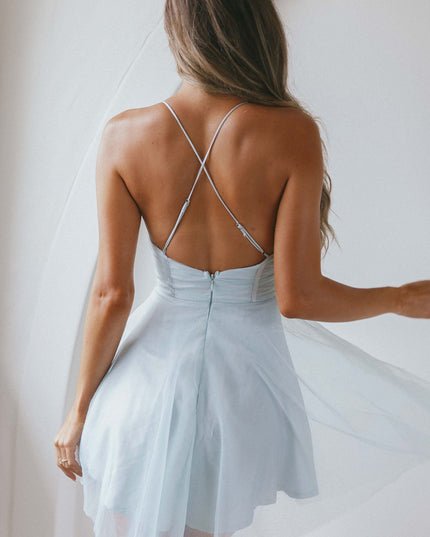 Pistachio Sweetheart Neckline Chiffon Mini Party Dress