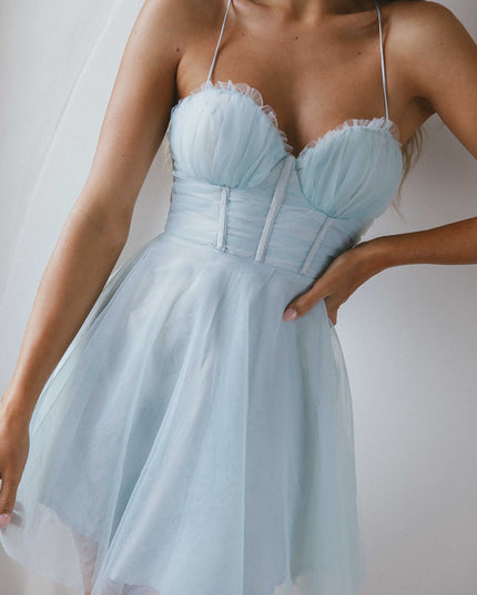 Pistachio Sweetheart Neckline Chiffon Mini Party Dress