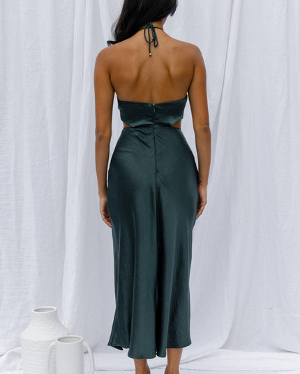 Jade Butterfly Cut-Out Waist Midi Dress