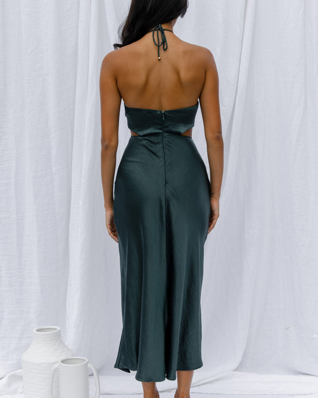 Jade Butterfly Cut-Out Waist Midi Dress