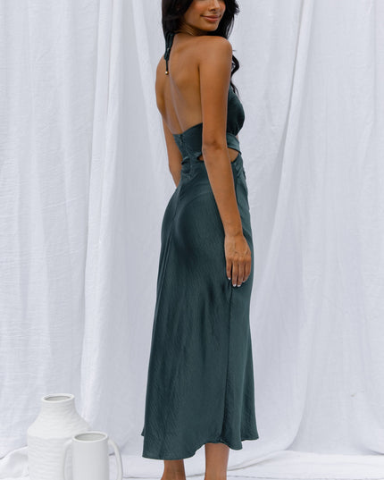 Jade Butterfly Cut-Out Waist Midi Dress