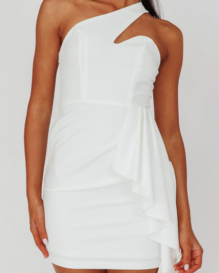 White One-Shoulder Mini Dress
