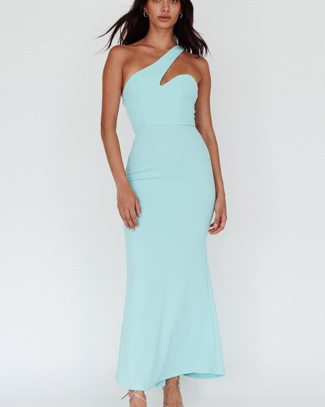 Mint One-Shoulder Maxi Dress