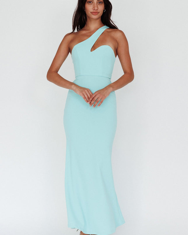 Mint One-Shoulder Maxi Dress