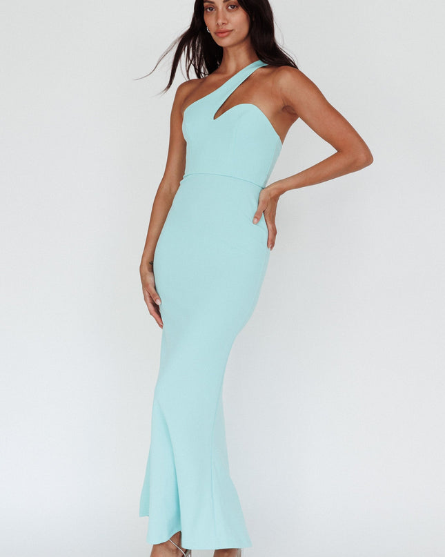 Mint One-Shoulder Maxi Dress