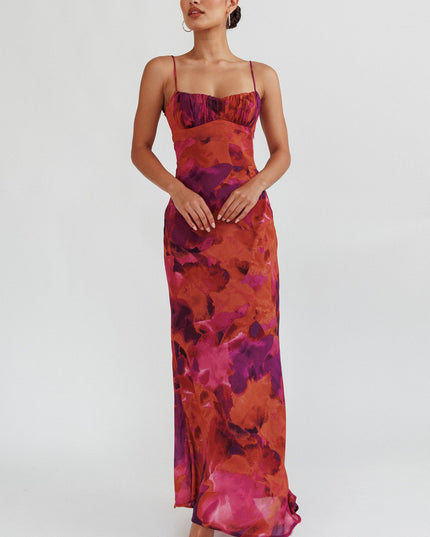 Rose Low Back Twist Maxi Dress Dark