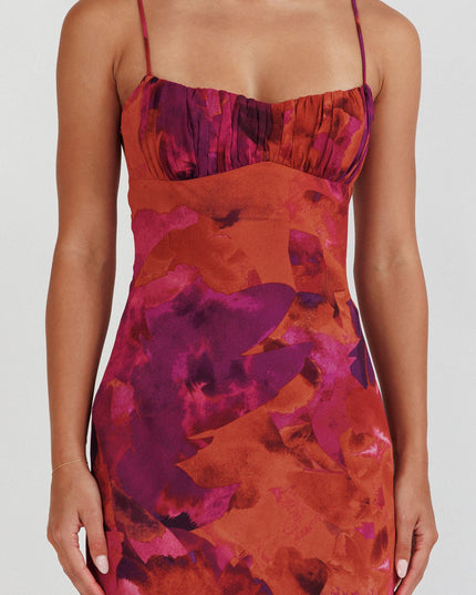 Rose Low Back Twist Maxi Dress Dark