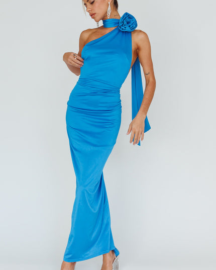 Blue Rose Halterneck Maxi Dress