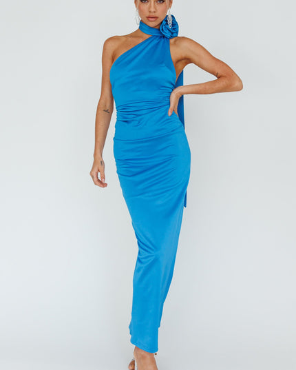 Blue Rose Halterneck Maxi Dress
