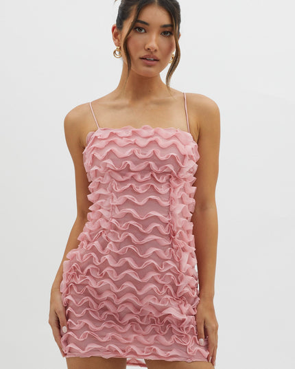 Pink Embellished Mini Dress