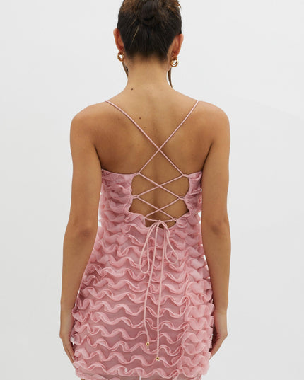 Pink Embellished Mini Dress