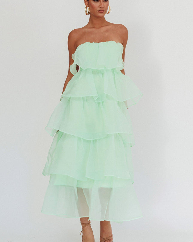 Mint Tiered Layer Midi Dress