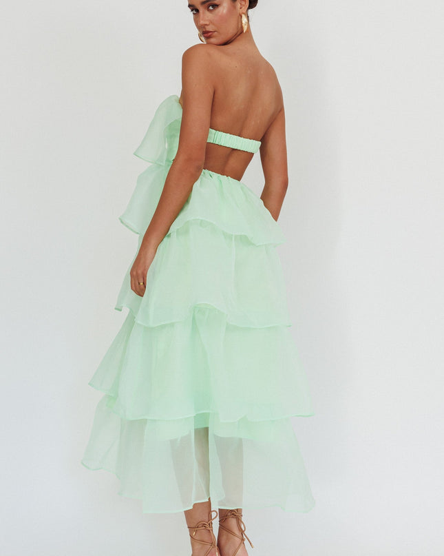 Mint Tiered Layer Midi Dress
