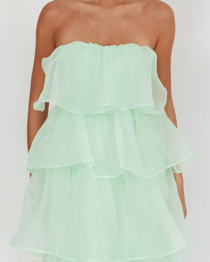 Mint Tiered Layer Midi Dress