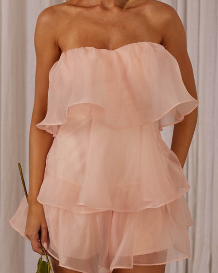 Pink Tiered Layer Romper