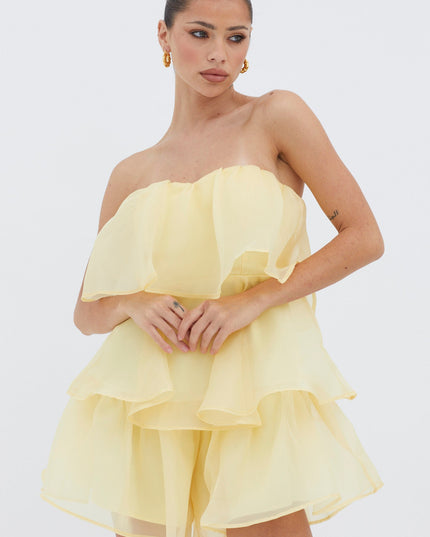 Yellow Tiered Layer Romper