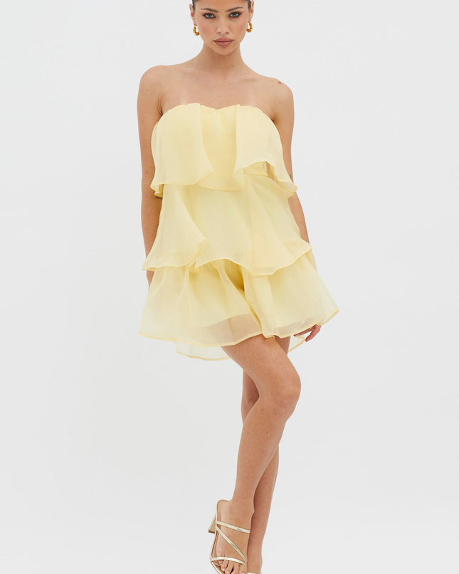 Yellow Tiered Layer Romper