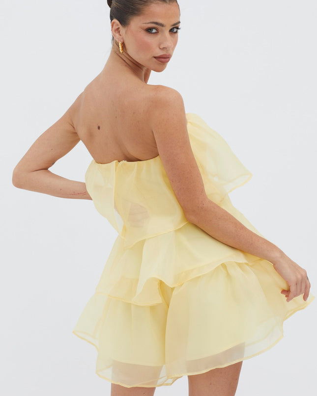 Yellow Tiered Layer Romper