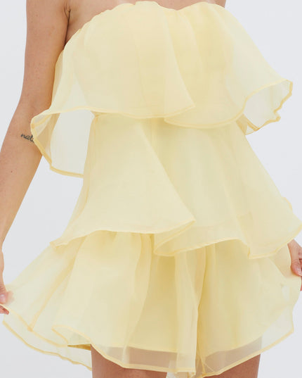 Yellow Tiered Layer Romper