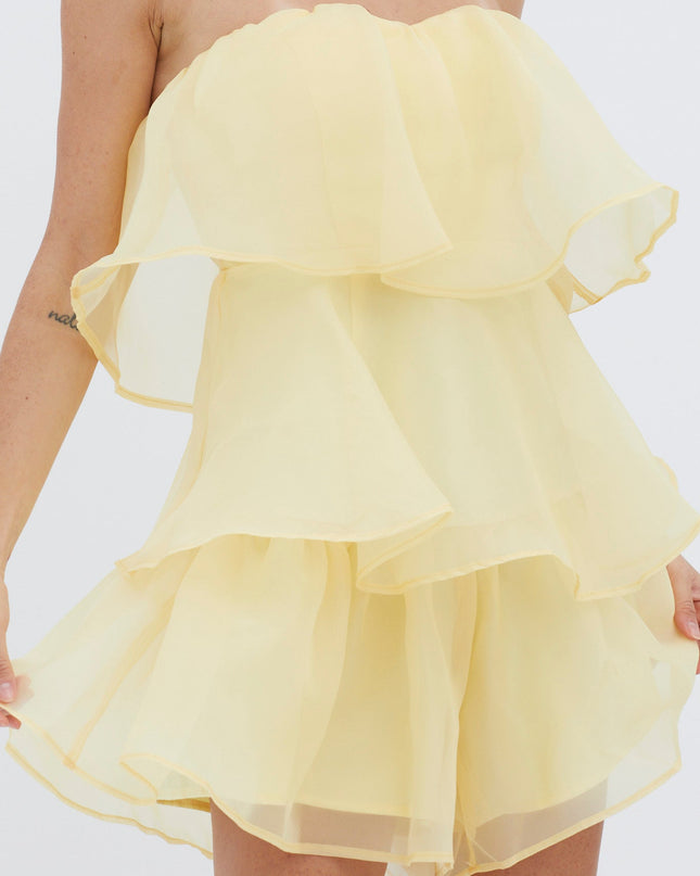 Yellow Tiered Layer Romper