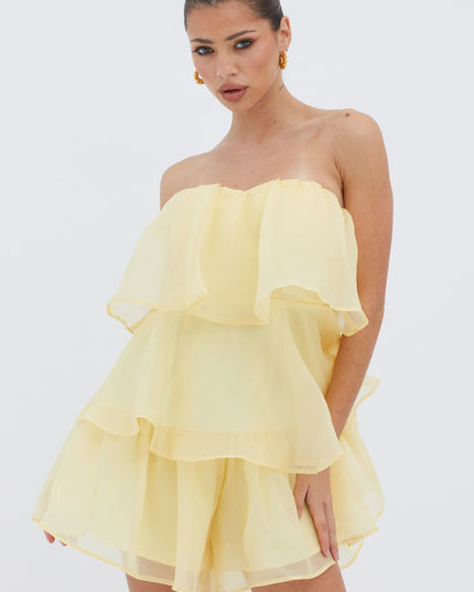 Yellow Tiered Layer Romper